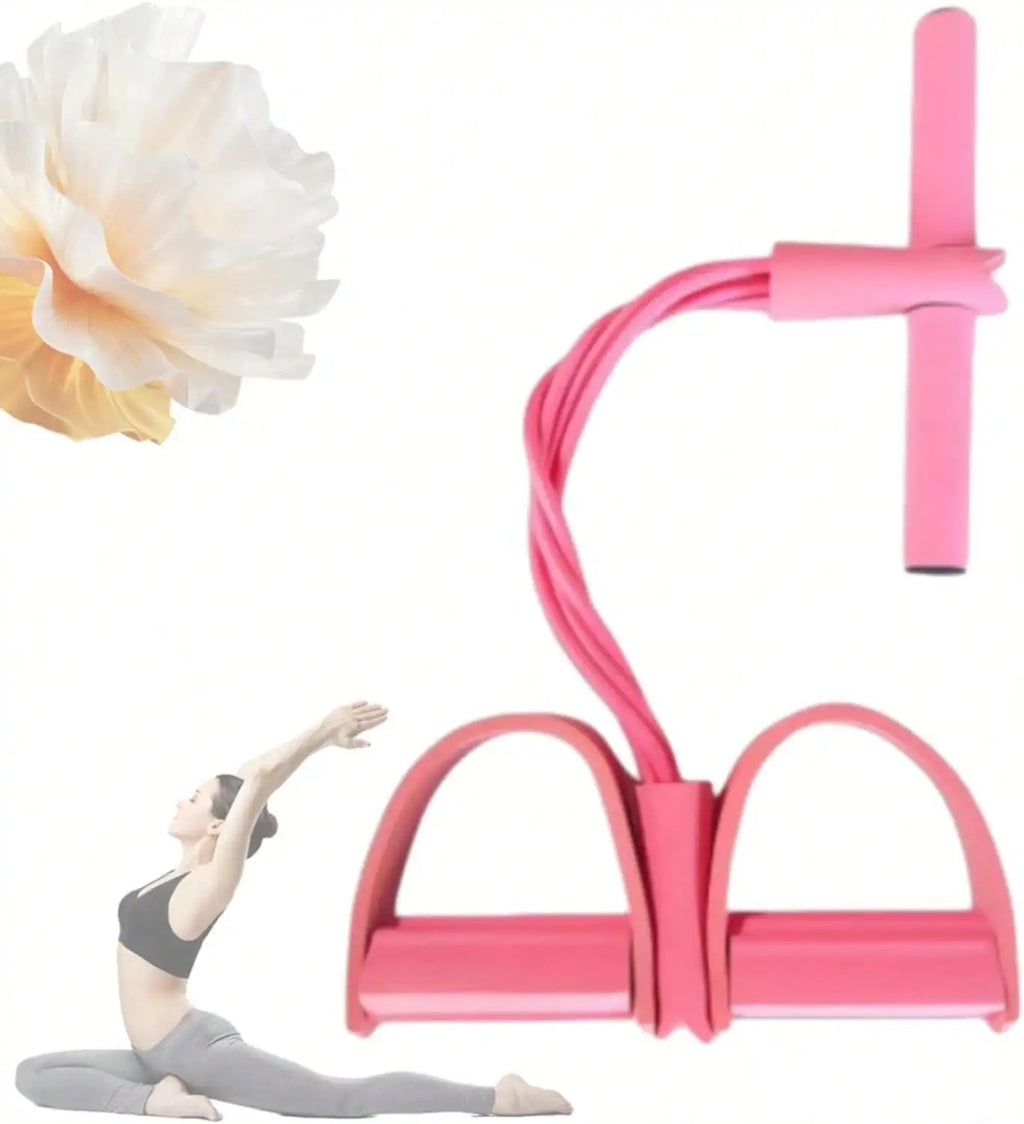 6 Tubes Natural Rubber Pedal Resistance Bands with Handles Multifunctional Yoga Pedal