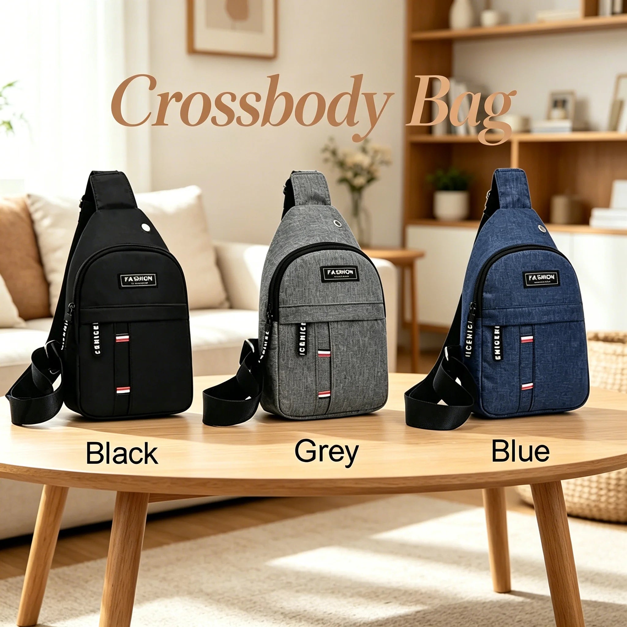 Classic Fashion Canvas Waterproof Sling Chest Crossbody Bag
