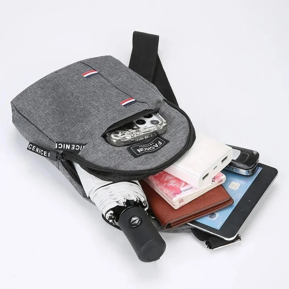 Classic Fashion Canvas Waterproof Sling Chest Crossbody Bag
