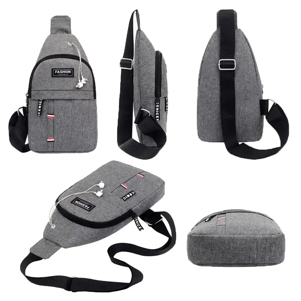 Classic Fashion Canvas Waterproof Sling Chest Crossbody Bag